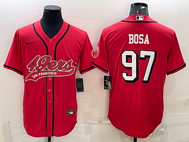 Men San Francisco 49ers #97 Bosa Red Nike Co branded NFL Jerseys